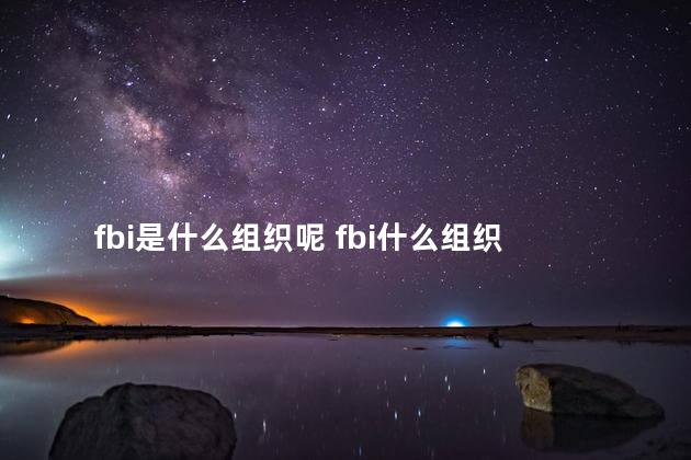 fbi是什么组织呢 fbi什么组织